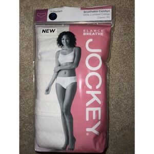 3 JOCKEY CLASSICS WOMEN'S HIPSTERS PANTIES WHITE  ELANCE BREATHE COTTON SIZE 9